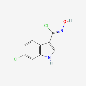 molecular formula C9H6Cl2N2O B2842491 (3Z)-6-Chloro-N-hydroxy-1H-indole-3-carboximidoyl chloride CAS No. 1261024-70-7