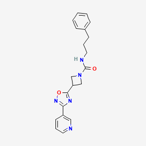 N-(3-phenylpropyl)-3-(3-(pyridin-3-yl)-1,2,4-oxadiazol-5-yl)azetidine-1-carboxamide