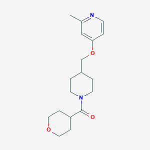 molecular formula C18H26N2O3 B2842494 [4-[(2-Methylpyridin-4-yl)oxymethyl]piperidin-1-yl]-(oxan-4-yl)methanone CAS No. 2379953-42-9