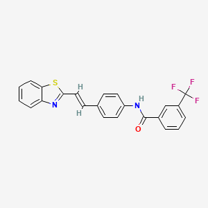 molecular formula C23H15F3N2OS B2842496 N-{4-[(E)-2-(1,3-benzothiazol-2-yl)ethenyl]phenyl}-3-(trifluoromethyl)benzamide CAS No. 478049-97-7