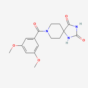 molecular formula C16H19N3O5 B2842498 8-(3,5-二甲氧基苯甲酰)-1,3,8-三氮杂螺[4.5]癸烷-2,4-二酮 CAS No. 1021100-23-1