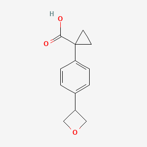 molecular formula C13H14O3 B2842507 1-[4-(噁唑环-3-基)苯基]环丙烷-1-羧酸 CAS No. 1891077-13-6