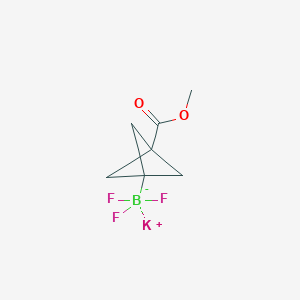molecular formula C7H9BF3KO2 B2842510 Potassium;trifluoro-(3-methoxycarbonyl-1-bicyclo[1.1.1]pentanyl)boranuide CAS No. 2410559-74-7