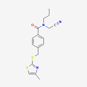 molecular formula C17H19N3OS2 B2842516 N-(cyanomethyl)-4-{[(4-methyl-1,3-thiazol-2-yl)sulfanyl]methyl}-N-propylbenzamide CAS No. 1211746-22-3