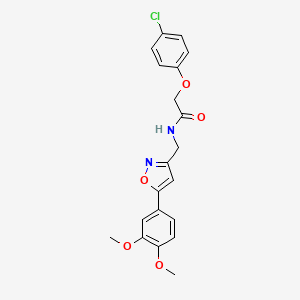 molecular formula C20H19ClN2O5 B2842518 2-(4-氯苯氧基)-N-((5-(3,4-二甲氧基苯基)异噁唑-3-基)甲基)乙酰胺 CAS No. 953210-87-2