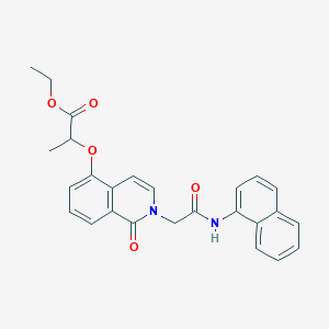 molecular formula C26H24N2O5 B2842520 乙酸2-[2-[2-(萘-1-基氨基)-2-氧代-乙基]-1-氧代异喹啉-5-基]氧基丙酸酯 CAS No. 868224-36-6
