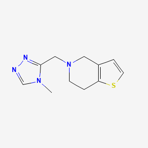 molecular formula C11H14N4S B2842523 5-((4-methyl-4H-1,2,4-triazol-3-yl)methyl)-4,5,6,7-tetrahydrothieno[3,2-c]pyridine CAS No. 2034416-42-5