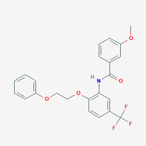 molecular formula C23H20F3NO4 B284253 3-methoxy-N-[2-(2-phenoxyethoxy)-5-(trifluoromethyl)phenyl]benzamide 