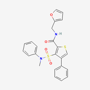 molecular formula C23H20N2O4S2 B2842530 N-(呋喃-2-基甲基)-3-(甲基(苯基)磺酰基)-4-苯基噻吩-2-甲酰胺 CAS No. 1105226-41-2