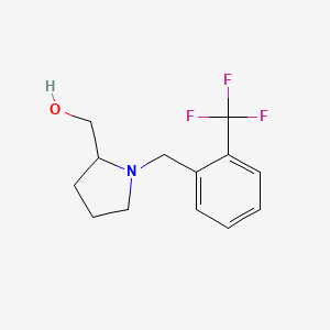 molecular formula C13H16F3NO B2842532 [1-[[2-(三氟甲基)苯基]甲基]吡咯啉-2-基]甲醇 CAS No. 415951-75-6