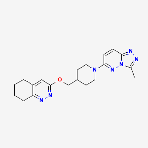 molecular formula C20H25N7O B2842539 3-((1-(3-Methyl-[1,2,4]triazolo[4,3-b]pyridazin-6-yl)piperidin-4-yl)methoxy)-5,6,7,8-tetrahydrocinnoline CAS No. 2320888-95-5
