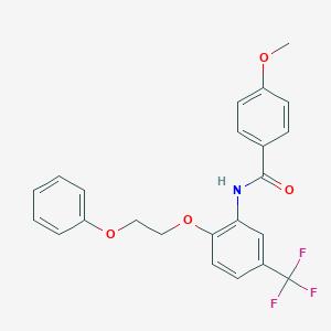 molecular formula C23H20F3NO4 B284254 4-methoxy-N-[2-(2-phenoxyethoxy)-5-(trifluoromethyl)phenyl]benzamide 
