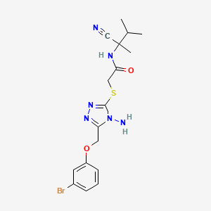molecular formula C17H21BrN6O2S B2842542 2-({4-amino-5-[(3-bromophenoxy)methyl]-4H-1,2,4-triazol-3-yl}sulfanyl)-N-(1-cyano-1,2-dimethylpropyl)acetamide CAS No. 1038193-01-9