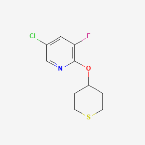 molecular formula C10H11ClFNOS B2842552 5-Chloro-3-fluoro-2-(thian-4-yloxy)pyridine CAS No. 2198367-88-1