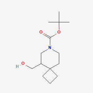 molecular formula C14H25NO3 B2842557 叔丁基9-(羟甲基)-7-氮杂螺[3.5]壬烷-7-羧酸叔丁酯 CAS No. 2344680-62-0