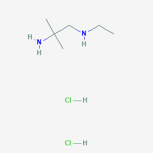 molecular formula C6H18Cl2N2 B2842558 1-N-Ethyl-2-methylpropane-1,2-diamine;dihydrochloride CAS No. 2379946-83-3