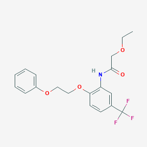 molecular formula C19H20F3NO4 B284256 2-ethoxy-N-[2-(2-phenoxyethoxy)-5-(trifluoromethyl)phenyl]acetamide 