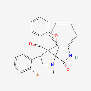 molecular formula C26H21BrN2O3 B2842560 噻色烷-4'-酮-3'-螺-3-N-甲基-4-(2-溴苯基)-吡咯啉-2-螺-3