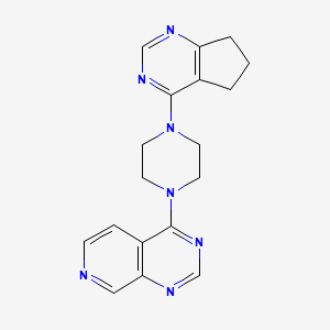 molecular formula C18H19N7 B2842565 1-{5H,6H,7H-cyclopenta[d]pyrimidin-4-yl}-4-{pyrido[3,4-d]pyrimidin-4-yl}piperazine CAS No. 2415454-74-7