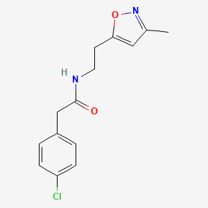 molecular formula C14H15ClN2O2 B2842567 2-(4-氯苯基)-N-(2-(3-甲基异噁唑-5-基)乙基)乙酰胺 CAS No. 1421517-69-2