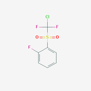 molecular formula C7H4ClF3O2S B2842568 Benzene,1-[(chlorodifluoromethyl)sulfonyl]-2-fluoro- CAS No. 1228781-84-7