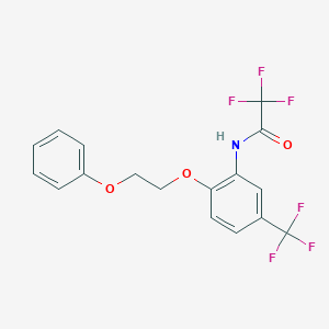 molecular formula C17H13F6NO3 B284257 2,2,2-trifluoro-N-[2-(2-phenoxyethoxy)-5-(trifluoromethyl)phenyl]acetamide 