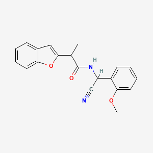molecular formula C20H18N2O3 B2842570 2-(1-Benzofuran-2-yl)-N-[cyano-(2-methoxyphenyl)methyl]propanamide CAS No. 1436226-51-5