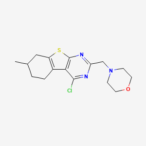 molecular formula C16H20ClN3OS B2842571 3-Chloro-11-methyl-5-(morpholin-4-ylmethyl)-8-thia-4,6-diazatricyclo[7.4.0.0,2,7]trideca-1(9),2,4,6-tetraene CAS No. 735342-62-8