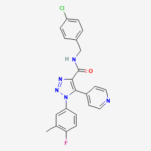 molecular formula C22H17ClFN5O B2842578 N-(4-chlorobenzyl)-1-(4-fluoro-3-methylphenyl)-5-(pyridin-4-yl)-1H-1,2,3-triazole-4-carboxamide CAS No. 1251689-77-6