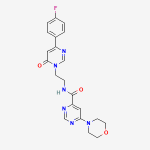 molecular formula C21H21FN6O3 B2842581 N-(2-(4-(4-fluorophenyl)-6-oxopyrimidin-1(6H)-yl)ethyl)-6-morpholinopyrimidine-4-carboxamide CAS No. 1903480-39-6