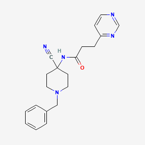 N-(1-benzyl-4-cyanopiperidin-4-yl)-3-(pyrimidin-4-yl)propanamide