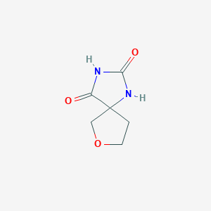 molecular formula C6H8N2O3 B2842584 7-氧杂-1,3-二氮杂螺[4.4]壬烷-2,4-二酮 CAS No. 81866-98-0