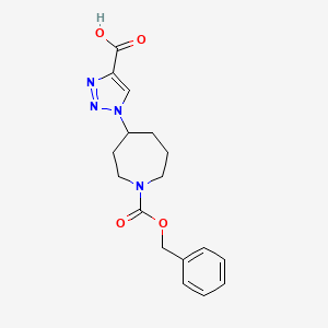 molecular formula C17H20N4O4 B2842589 1-(1-Phenylmethoxycarbonylazepan-4-yl)triazole-4-carboxylic acid CAS No. 2287319-86-0