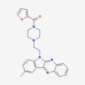 Furan-2-yl-[4-[2-(9-methylindolo[3,2-b]quinoxalin-6-yl)ethyl]piperazin-1-yl]methanone