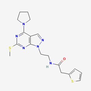 N-(2-(6-(methylthio)-4-(pyrrolidin-1-yl)-1H-pyrazolo[3,4-d]pyrimidin-1-yl)ethyl)-2-(thiophen-2-yl)acetamide