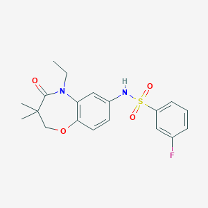 N-(5-ethyl-3,3-dimethyl-4-oxo-2,3,4,5-tetrahydrobenzo[b][1,4]oxazepin-7-yl)-3-fluorobenzenesulfonamide