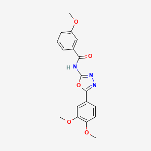molecular formula C18H17N3O5 B2842602 N-(5-(3,4-二甲氧基苯基)-1,3,4-噁二唑-2-基)-3-甲氧基苯甲酰胺 CAS No. 941959-63-3