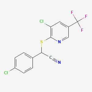 2-(4-Chlorophenyl)-2-{[3-chloro-5-(trifluoromethyl)-2-pyridinyl]sulfanyl}acetonitrile