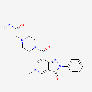 N-methyl-2-(4-(5-methyl-3-oxo-2-phenyl-3,5-dihydro-2H-pyrazolo[4,3-c]pyridine-7-carbonyl)piperazin-1-yl)acetamide