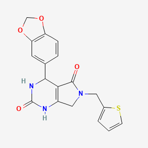4-(benzo[d][1,3]dioxol-5-yl)-6-(thiophen-2-ylmethyl)-3,4,6,7-tetrahydro-1H-pyrrolo[3,4-d]pyrimidine-2,5-dione