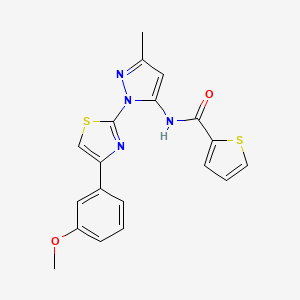 molecular formula C19H16N4O2S2 B2842635 N-(1-(4-(3-methoxyphenyl)thiazol-2-yl)-3-methyl-1H-pyrazol-5-yl)thiophene-2-carboxamide CAS No. 1019095-39-6