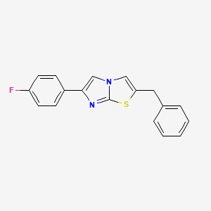 molecular formula C18H13FN2S B2842636 2-Benzyl-6-(4-fluorophenyl)imidazo[2,1-b][1,3]thiazole CAS No. 881991-68-0