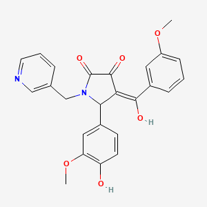 (4E)-5-(4-hydroxy-3-methoxyphenyl)-4-[hydroxy-(3-methoxyphenyl)methylidene]-1-(pyridin-3-ylmethyl)pyrrolidine-2,3-dione