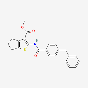 molecular formula C23H21NO3S B2842656 甲基-2-(4-苄基苯甲酰氨基)-5,6-二氢-4H-环戊[b]噻吩-3-羧酸酯 CAS No. 681228-29-5