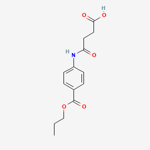 molecular formula C14H17NO5 B2842668 4-Oxo-4-{[4-(propoxycarbonyl)phenyl]amino}butanoic acid CAS No. 304887-17-0