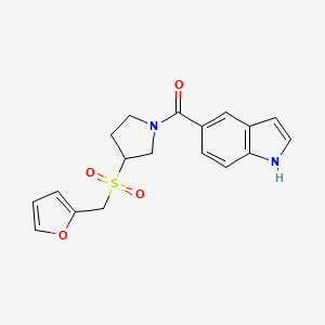 (3-((furan-2-ylmethyl)sulfonyl)pyrrolidin-1-yl)(1H-indol-5-yl)methanone