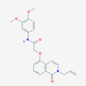 molecular formula C22H22N2O5 B2842671 N-(3,4-二甲氧基苯基)-2-(1-氧代-2-丙-2-烯基异喹啉-5-基)氧乙酰胺 CAS No. 898431-16-8