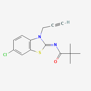 molecular formula C15H15ClN2OS B2842673 (Z)-N-(6-chloro-3-(prop-2-yn-1-yl)benzo[d]thiazol-2(3H)-ylidene)pivalamide CAS No. 865181-21-1