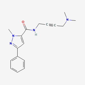 molecular formula C17H20N4O B2842676 N-(4-(二甲基氨基)丁-2-炔-1-基)-1-甲基-3-苯基-1H-吡唑-5-甲酰胺 CAS No. 1396813-55-0