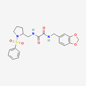 N1-(benzo[d][1,3]dioxol-5-ylmethyl)-N2-((1-(phenylsulfonyl)pyrrolidin-2-yl)methyl)oxalamide